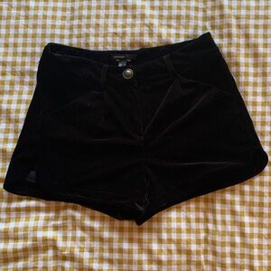 Mango Women's Black Velvet Shorts
